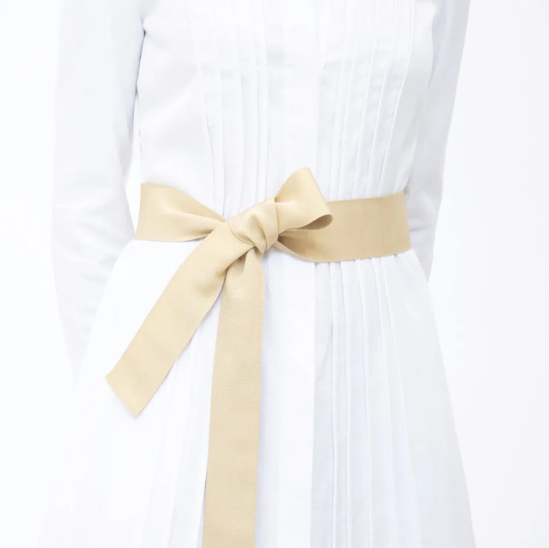 Ribbon Belt, Wide - Pale Yellow