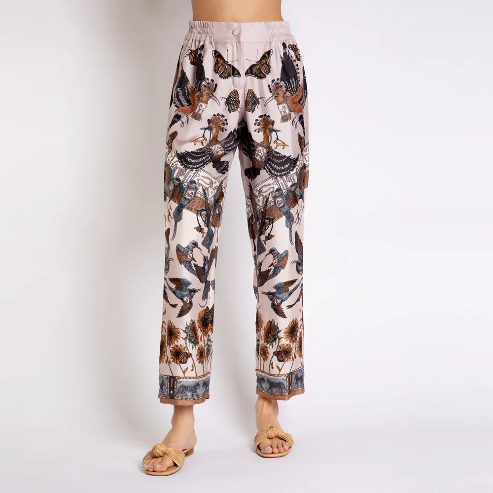 Sabina Savage  "The Sun" - Divination Celebration Linen/Bone Silk Trousers