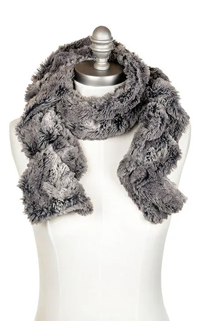 Scrunchy Scarf - Luxury Faux Fur in Seattle Sky