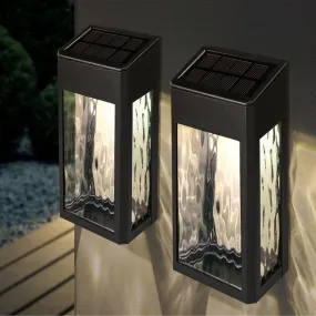 Solar Wall Light - Classy Caps Black Aluminum Lancaster Deck & Wall Light - 2 Pack, SWL888