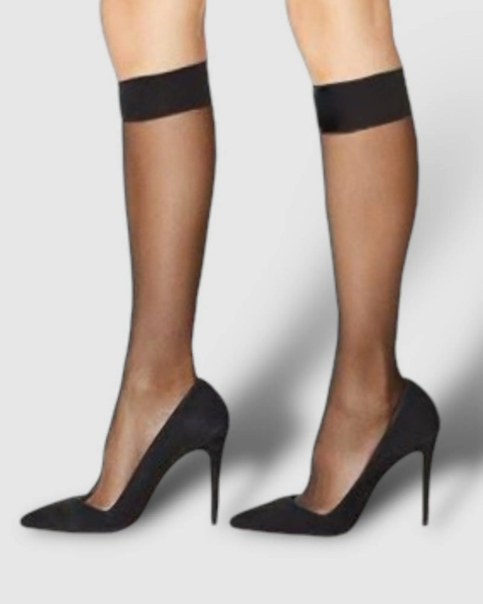 Ultra Sheer Calf Socks - Two Pack - Black