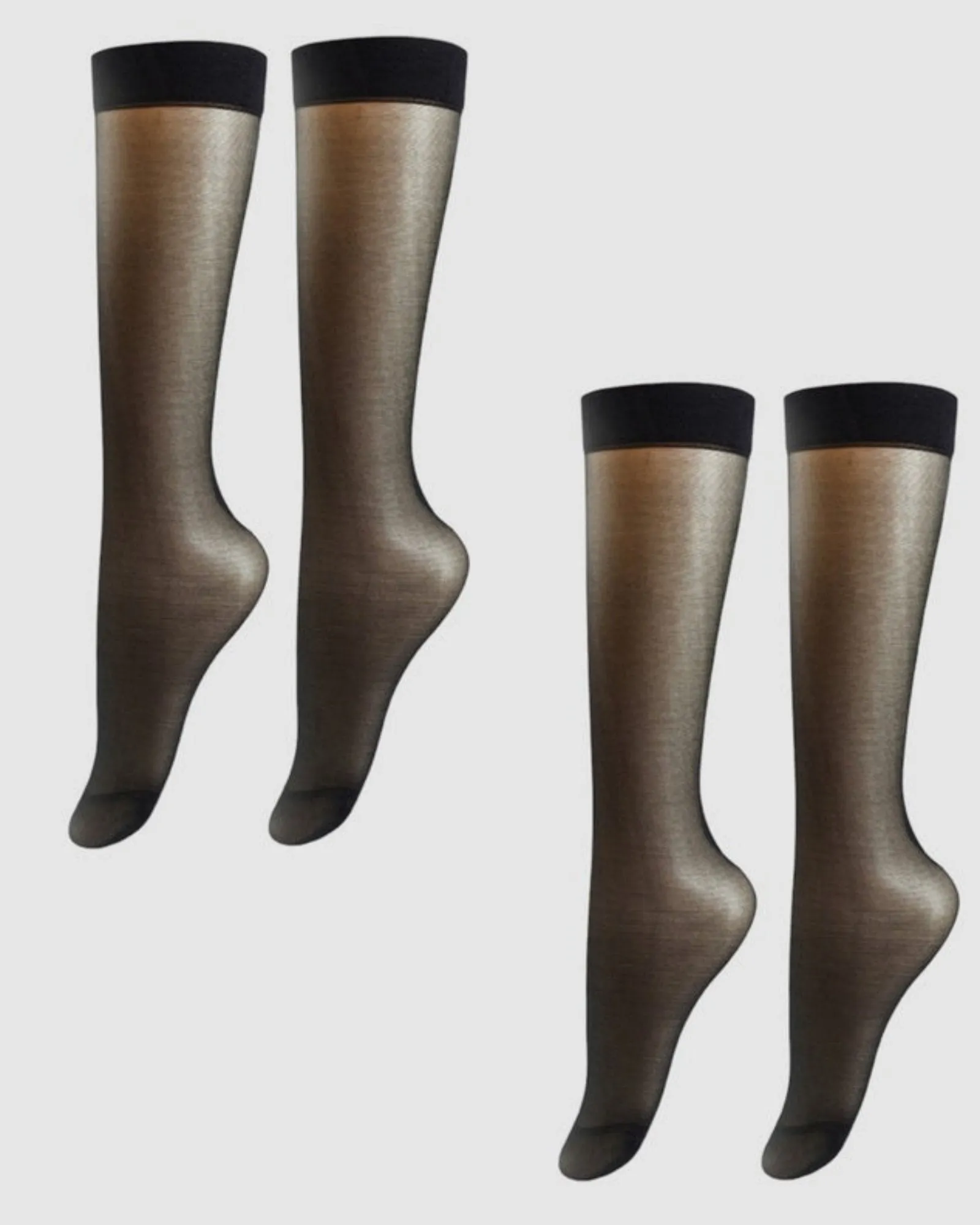 Ultra Sheer Calf Socks - Two Pack - Black