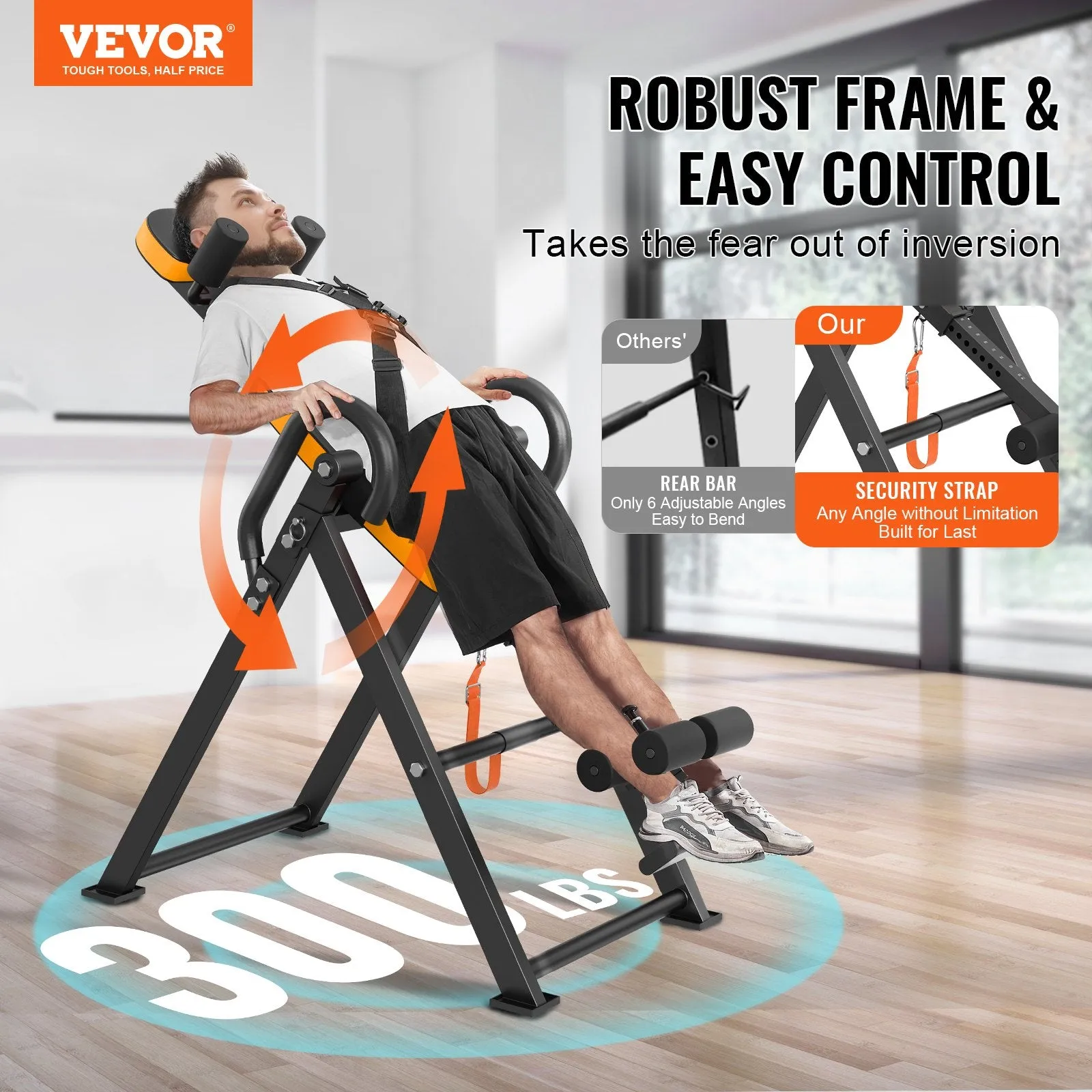 Vevor Inversion Table Foldable Strength Training Equipment 300 Lbs Capacity New