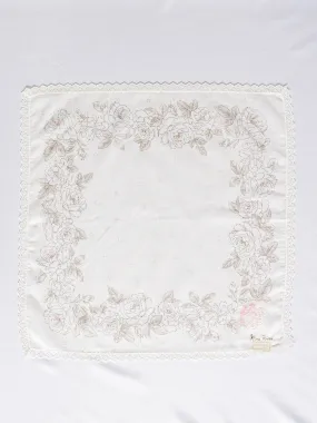 Vintage Nina Ricci Rose Print Cotton Handkerchief