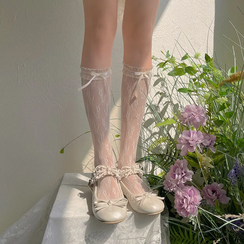 WAGUIR~Elegant Lolita Organza Lace Socks