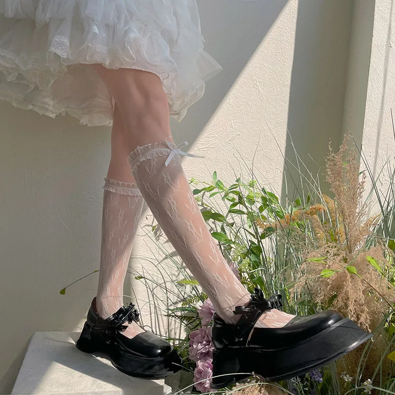 WAGUIR~Elegant Lolita Organza Lace Socks