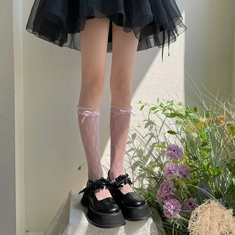 WAGUIR~Elegant Lolita Organza Lace Socks