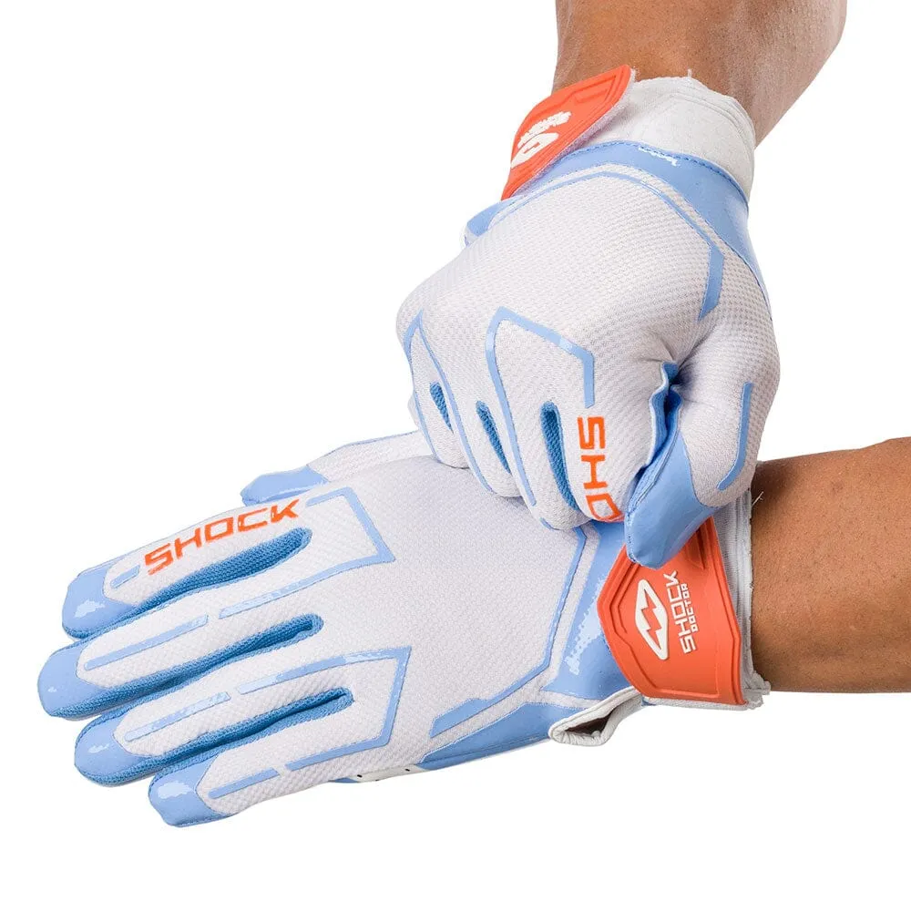 White/Columbia Blue Stitch Showtime Receiver Gloves