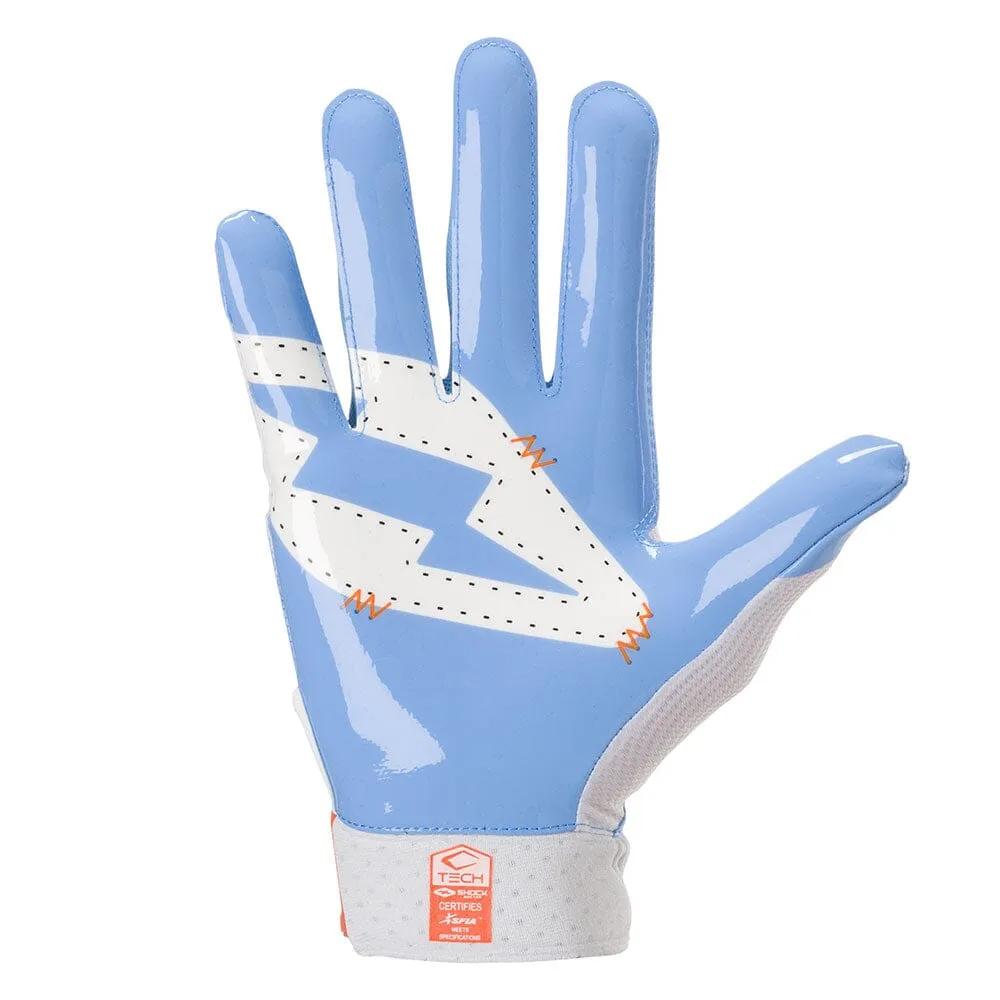 White/Columbia Blue Stitch Showtime Receiver Gloves