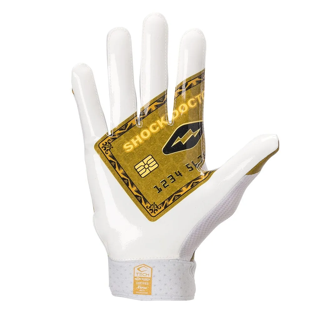 White/Gold Card Showtime Receiver Gloves