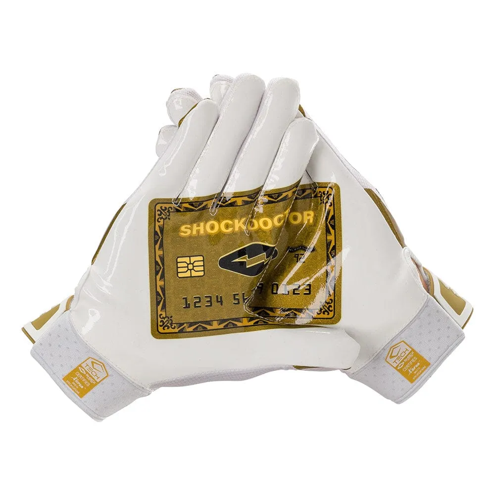 White/Gold Card Showtime Receiver Gloves