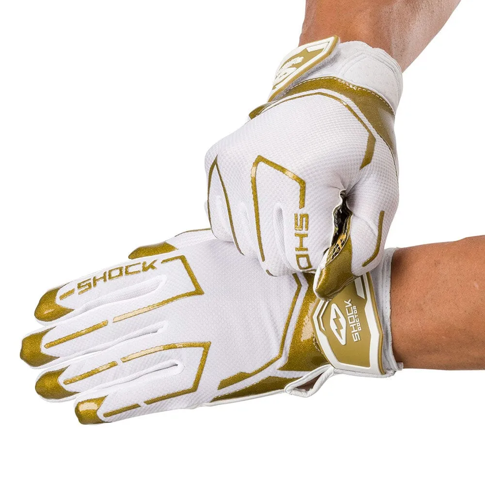 White/Gold Card Showtime Receiver Gloves