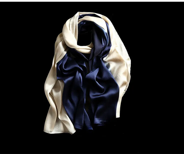 Women's Fashion Luxury Gradient Colors Silk Scarves - 13 Colors