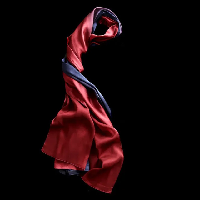 Women's Fashion Luxury Gradient Colors Silk Scarves - 13 Colors