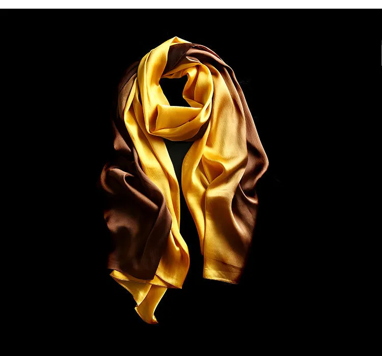 Women's Fashion Luxury Gradient Colors Silk Scarves - 13 Colors