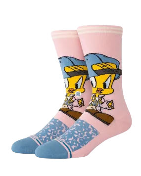 Womens Tweety Crew Socks in Pink