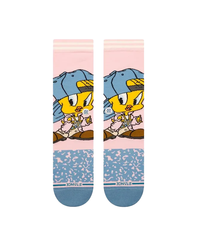 Womens Tweety Crew Socks in Pink