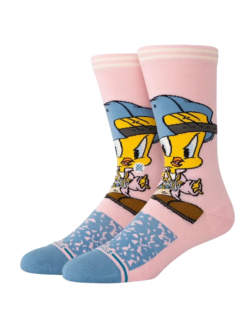 Womens Tweety Crew Socks in Pink